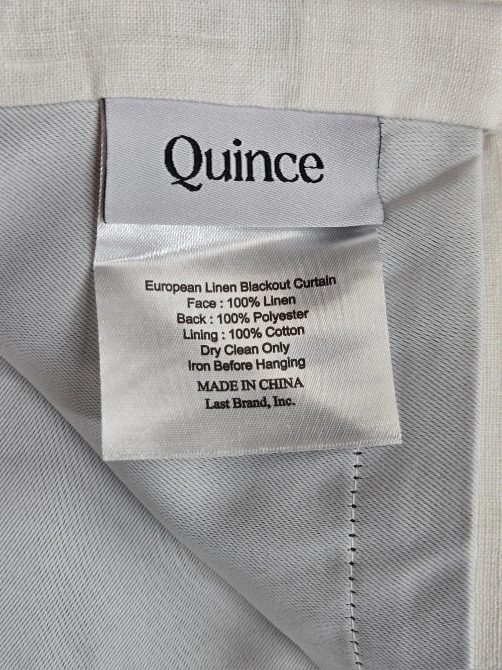 NWT QUINCE Set Of 2 48x96 European Linen True Blackout Curtains White 0463